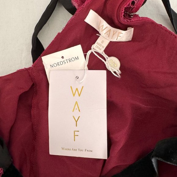 WAYF - Helena Cold Shoulder Lace Top | Size: Small | Burgundy Lace | NWT / NEW - Picture 7 of 11